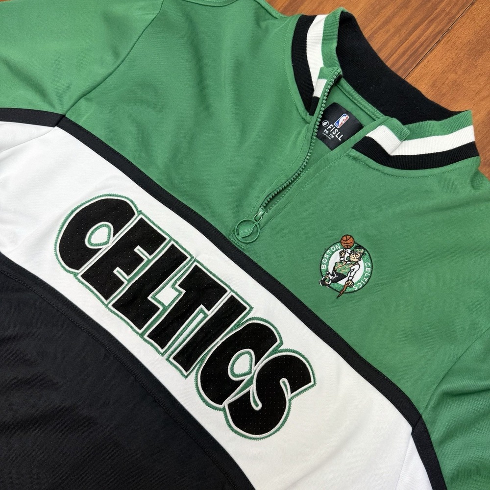 Boston Celtics 2XL FISLL 1/4 Zip Pullover Sweatshirt Jacket NBA